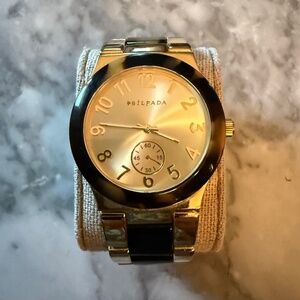 Silpada Gold and tortoise shell finish watch